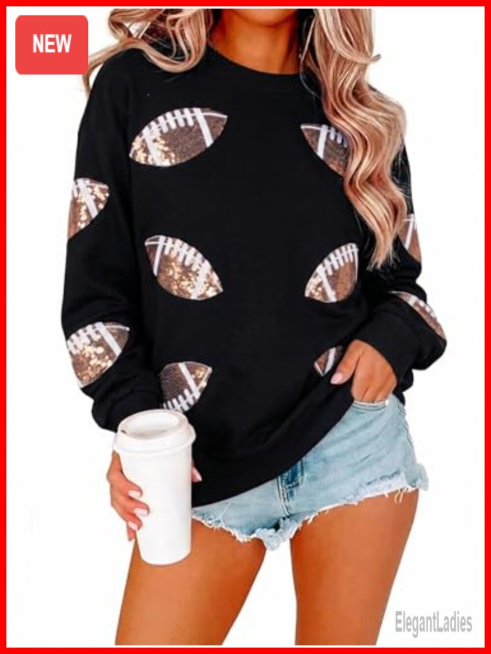 Game Day Sweatshirt Women Football Season Pullover Long Sleeve Top